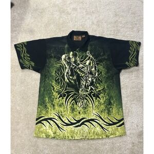 Buck Wear Shirt Mens Large Black Green Bow Hunter Archery Camouflage Outdoors